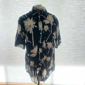 Black and White Palm Tree Men's Shirt